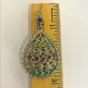 Silver Teardrop Shaped Earrings